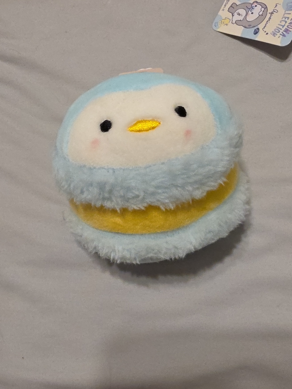 Plush Blue and Yellow Small Toy - Soft Squeaky Companion